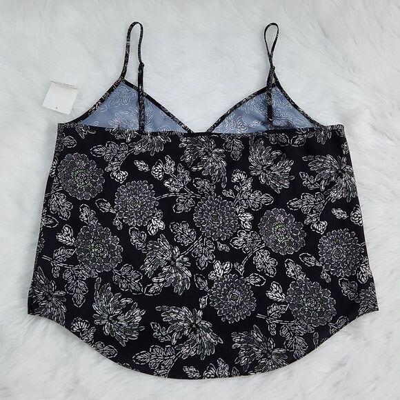 Veronica Beard -203 Floral Pure Silk Tank Cami Top Adjustable Spaghetti Straps 8 - Picture 2 of 7